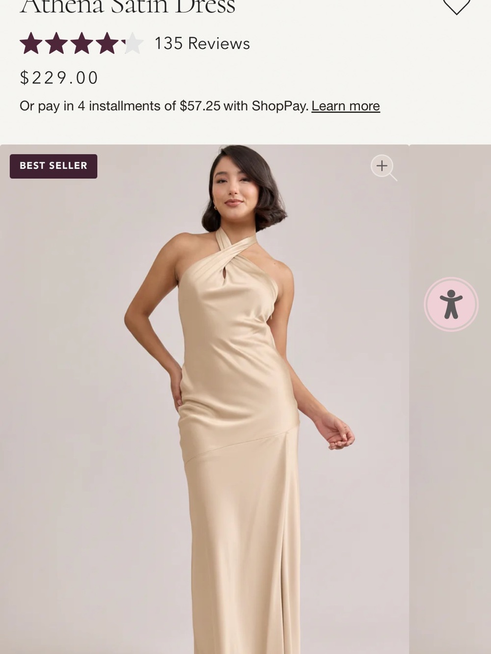 Revelry Athena Satin Gown — Champagne